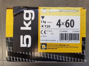 Wkręt ciesielski stożkowy CS 4x60 - opak.5kg