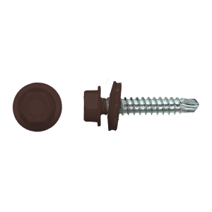 Wkręt sw.farmerski 4,8x20 RAL 8017 z podkł.EPDM 14mm,SW-8 (op.250szt)
